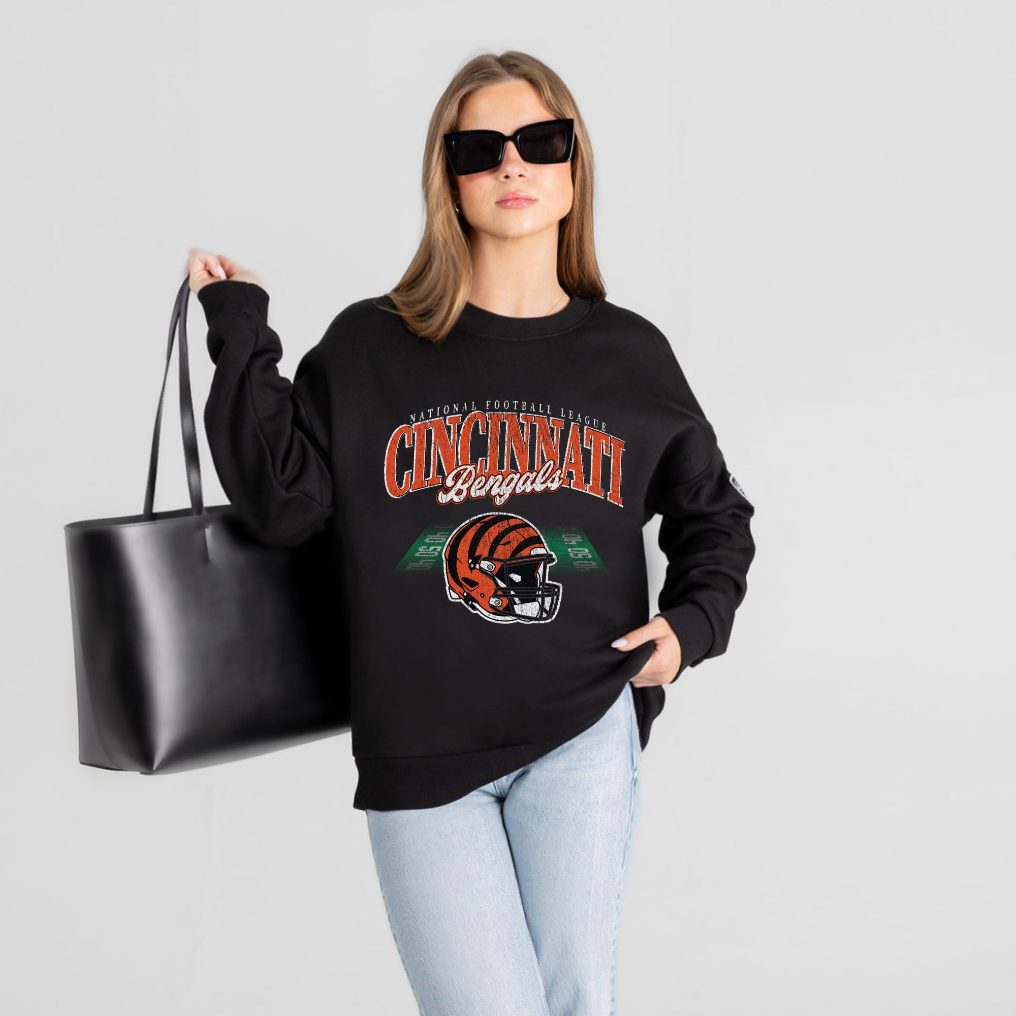 Women’s Gameday Couture Black Cincinnati Bengals Field Focus Black Label Premium Drop Shoulder Sweatshirt Women’s Gameday Couture Black Cincinnati Bengals Field Focus Black Label Premium Drop Shoulder Sweatshirt