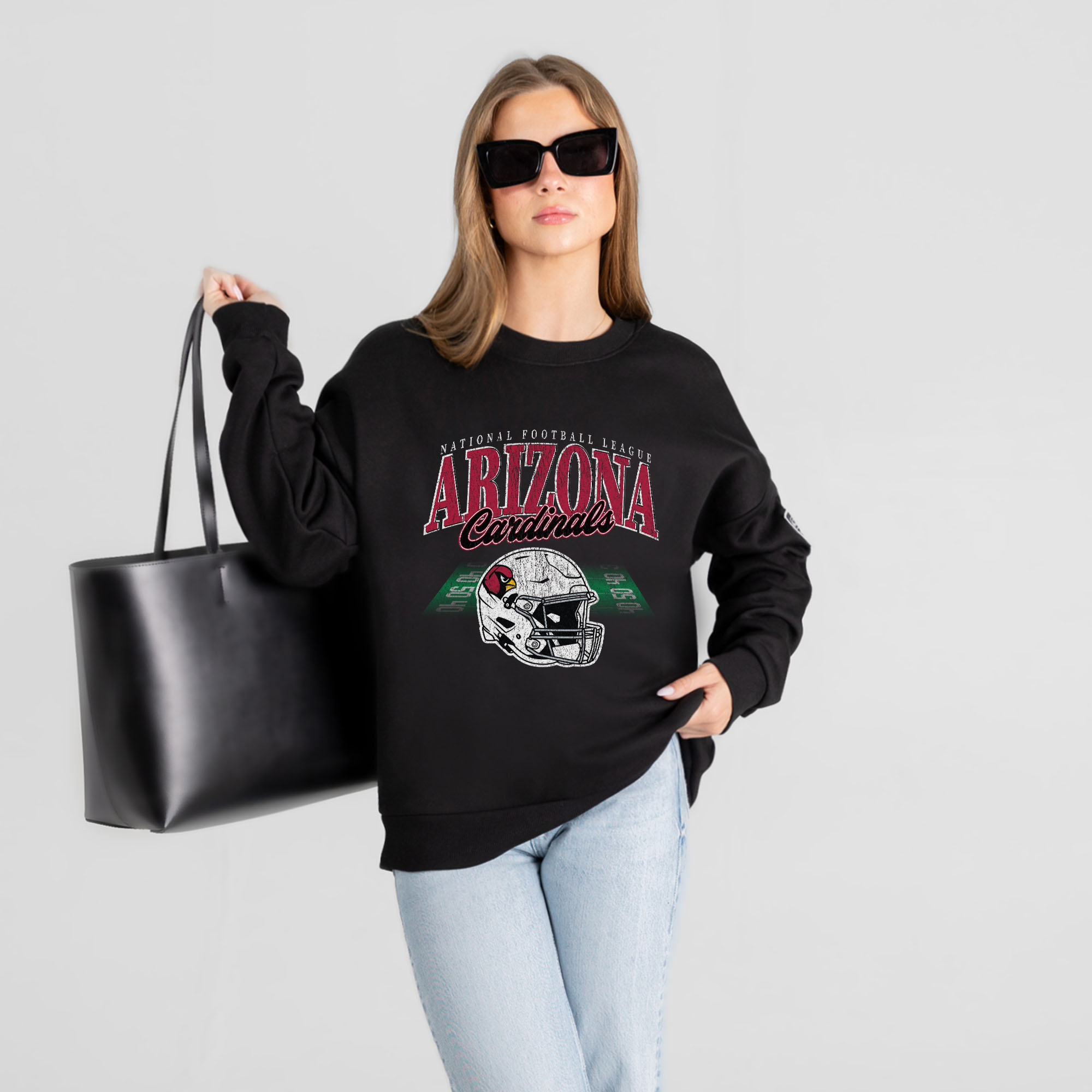 Women's Gameday Couture Black Arizona Cardinals Field Focus Black Label Premium Drop Shoulder Sweatshirt