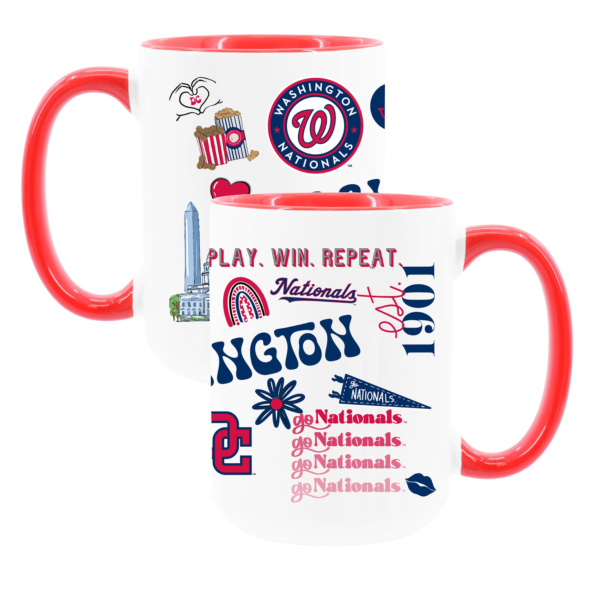 The Memory Company White Washington Nationals 15oz Loco Coffee Mug Two-Pack Set
