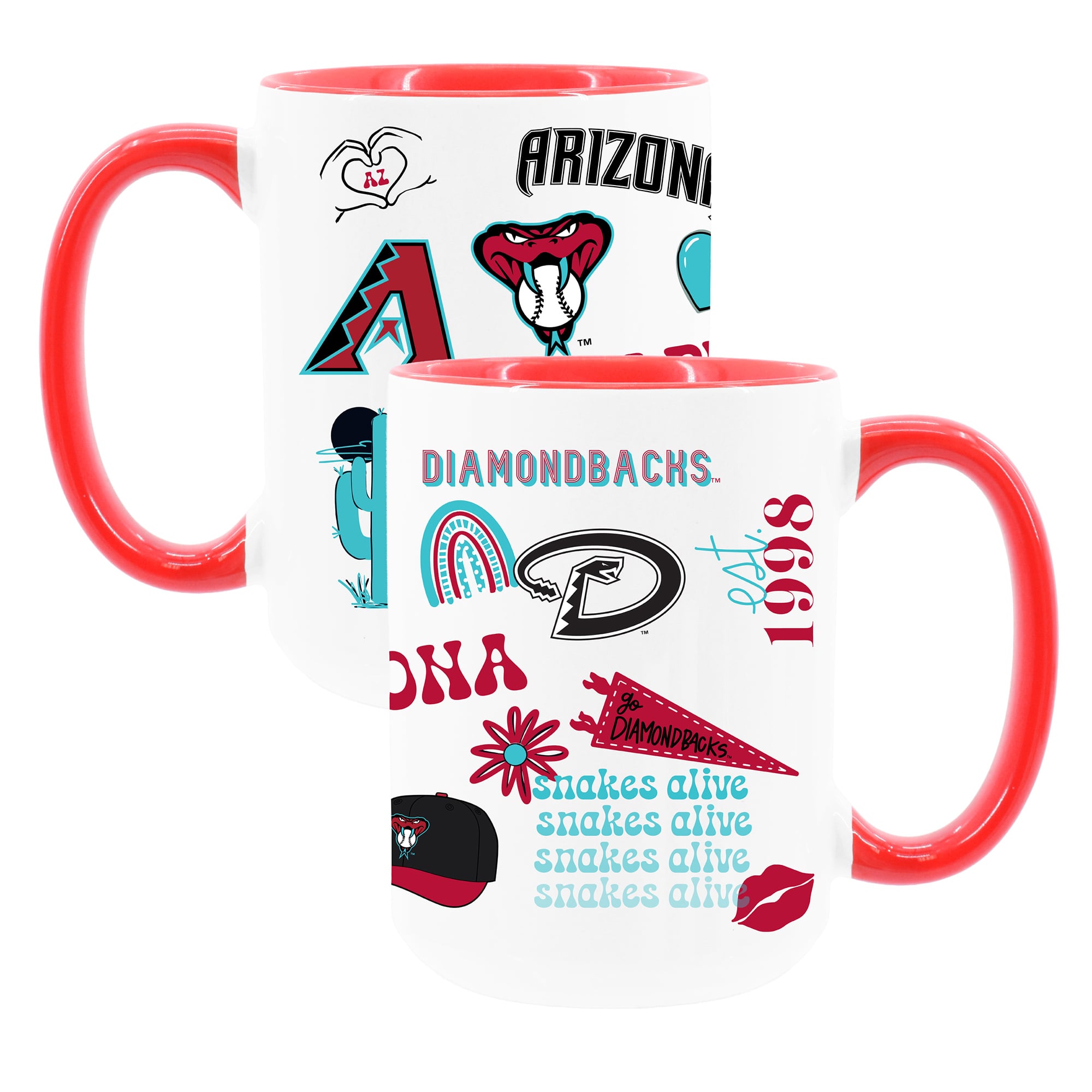 The Memory Company White Arizona Diamondbacks 15oz Loco Coffee Mug Two-Pack Set