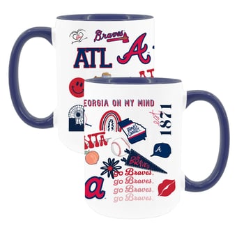 The Memory Company White Atlanta Braves 15oz Loco Coffee Mug Two-Pack Set