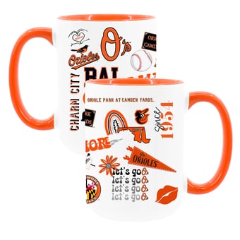 The Memory Company White Baltimore Orioles 15oz Loco Coffee Mug Two-Pack Set