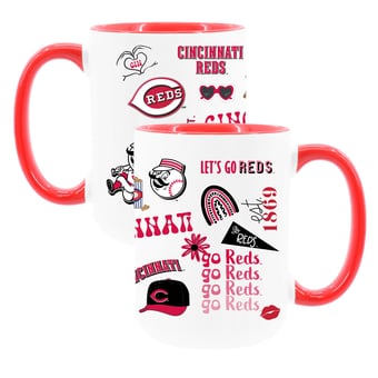 The Memory Company White Cincinnati Reds 15oz Loco Coffee Mug Two-Pack Set