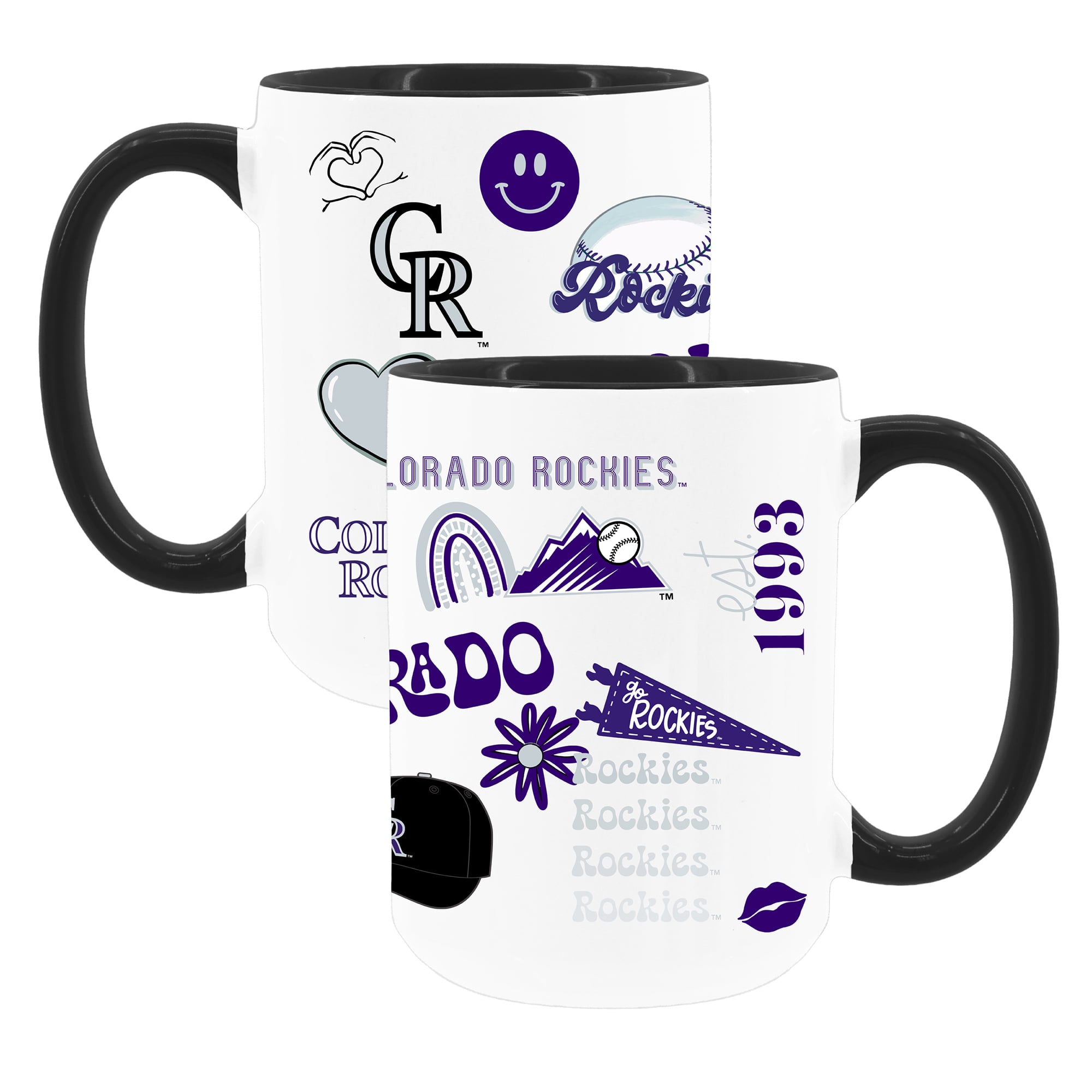 The Memory Company White Colorado Rockies 15oz Loco Coffee Mug Two-Pack Set