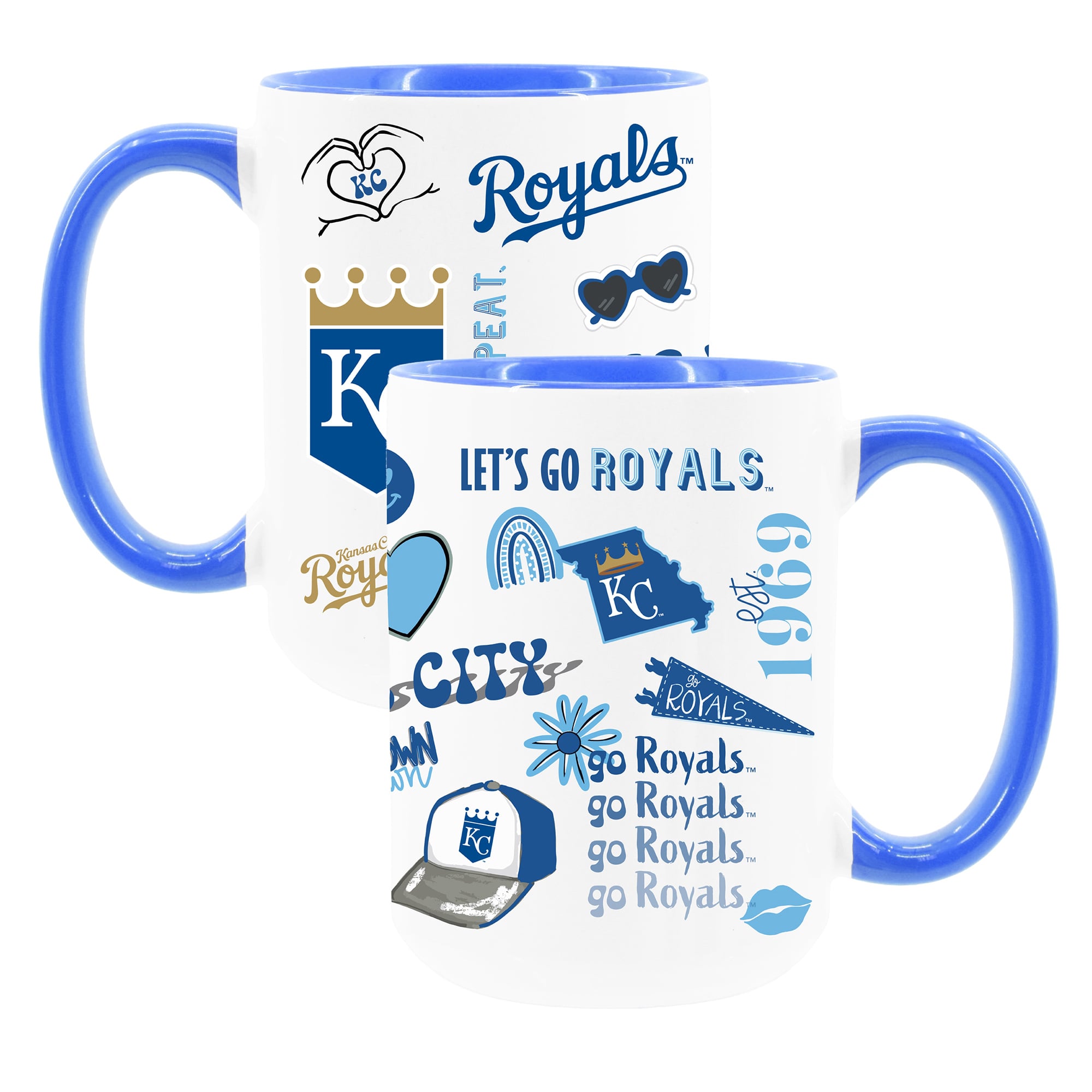 The Memory Company White Kansas City Royals 15oz Loco Coffee Mug Two-Pack Set
