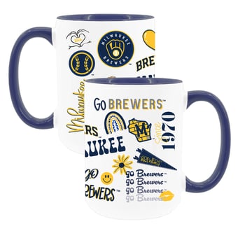 The Memory Company White Milwaukee Brewers 15oz Loco Coffee Mug Two-Pack Set