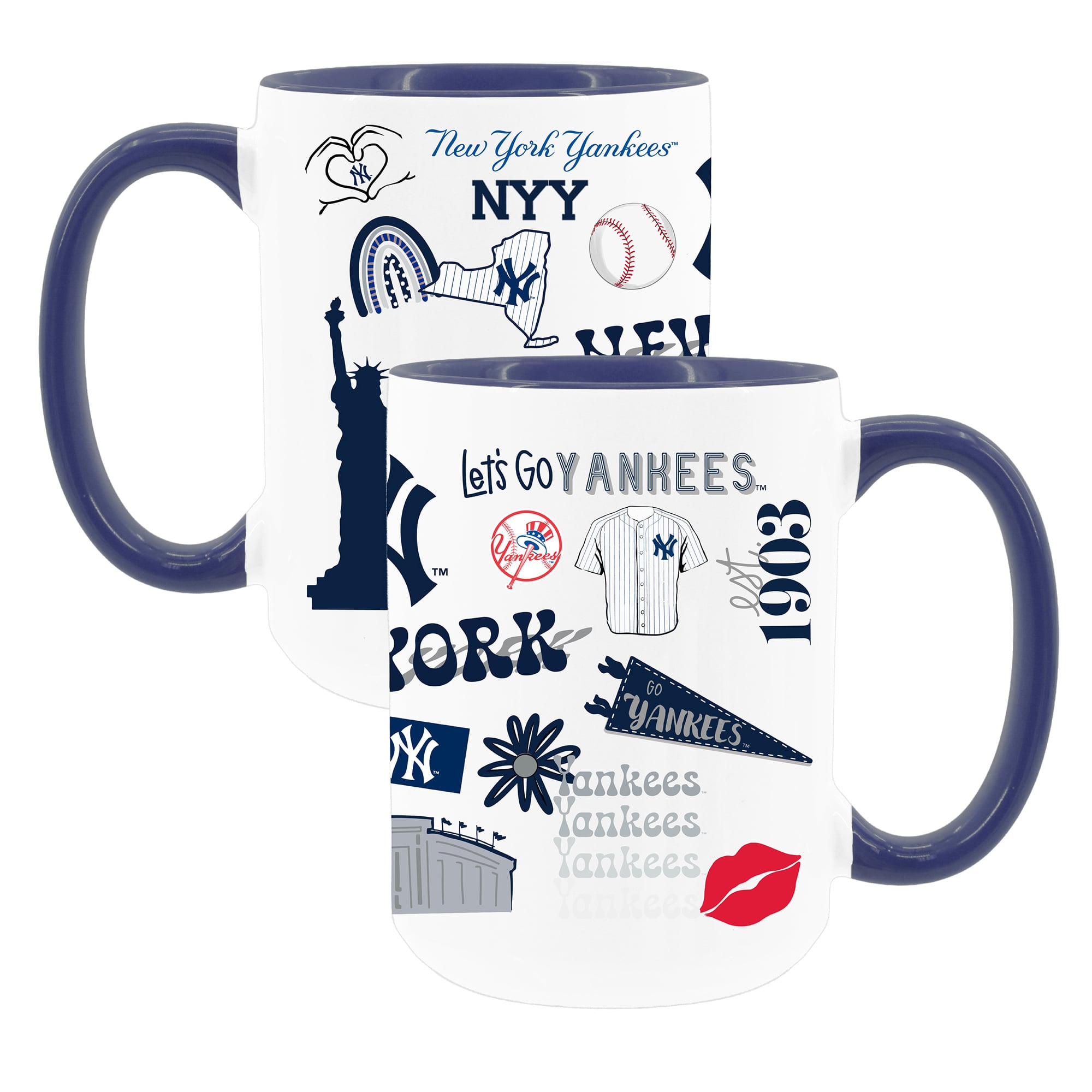The Memory Company White New York Yankees 15oz Loco Coffee Mug Two-Pack Set