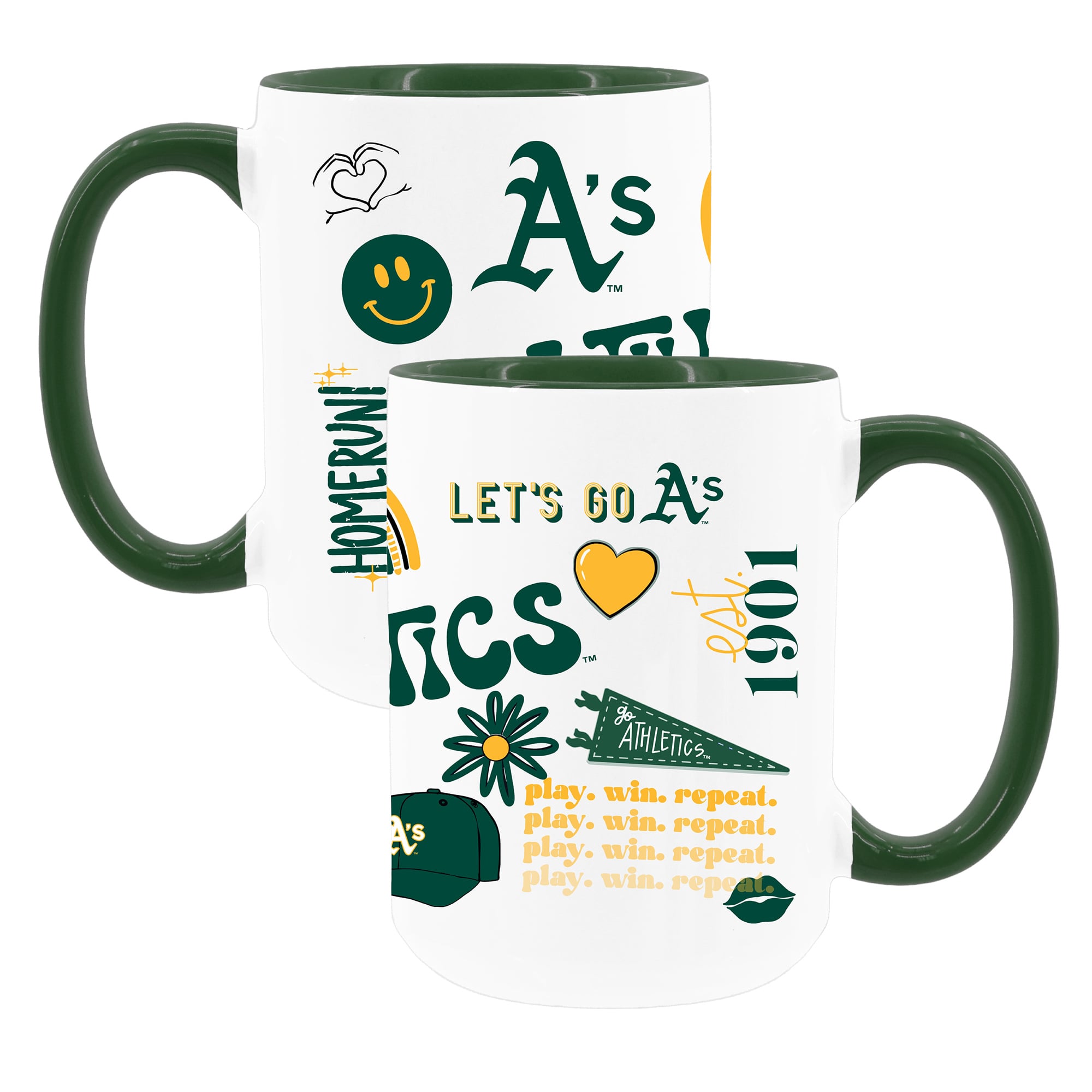 The Memory Company White Athletics 15oz Loco Coffee Mug Two-Pack Set