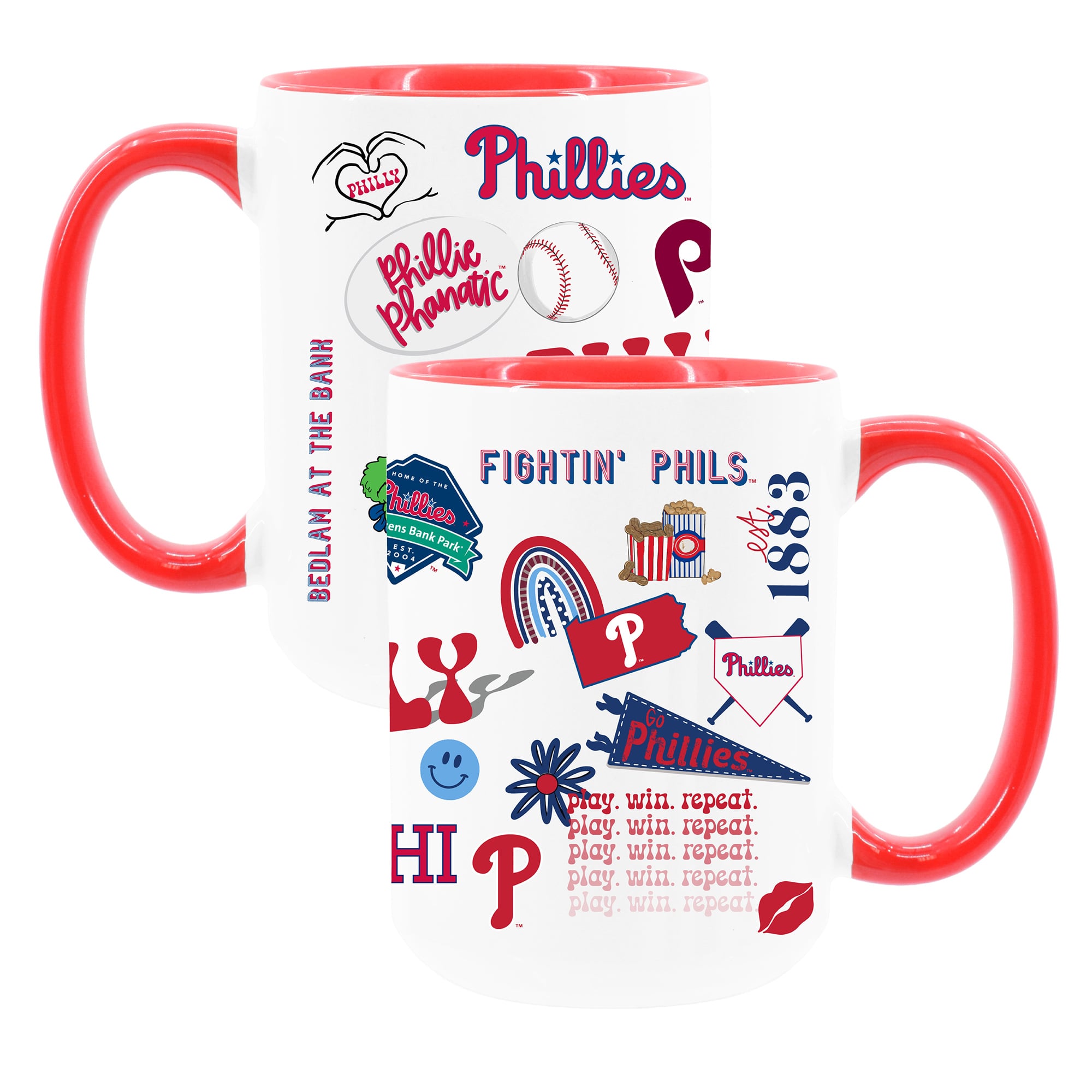 The Memory Company White Philadelphia Phillies 15oz Loco Coffee Mug Two-Pack Set
