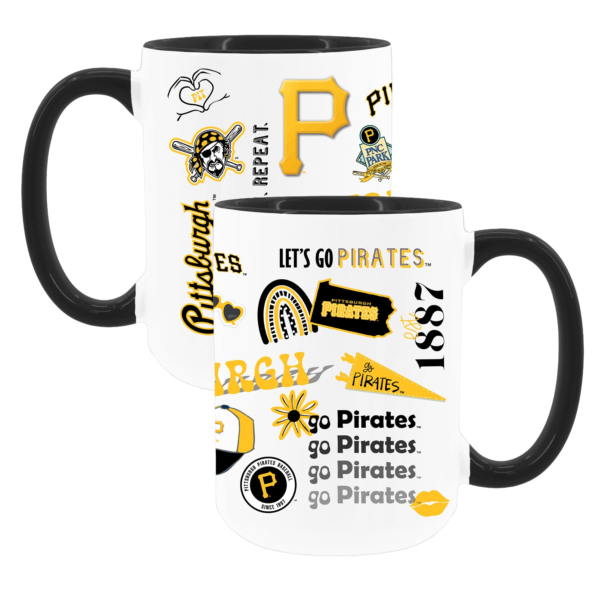 The Memory Company White Pittsburgh Pirates 15oz Loco Coffee Mug Two-Pack Set