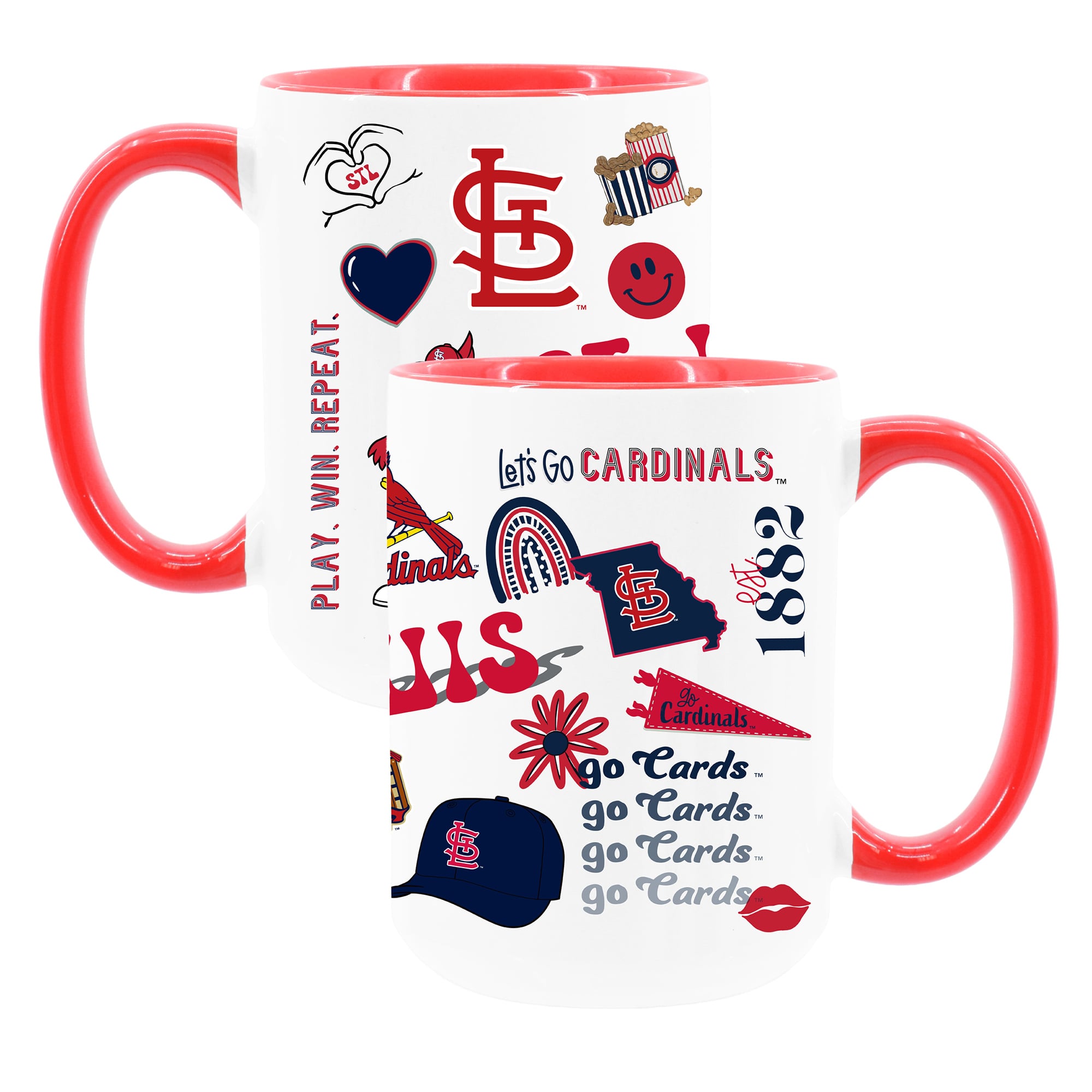 The Memory Company White St. Louis Cardinals 15oz Loco Coffee Mug Two-Pack Set