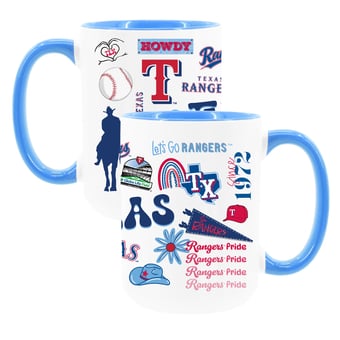 The Memory Company White Texas Rangers 15oz Loco Coffee Mug Two-Pack Set