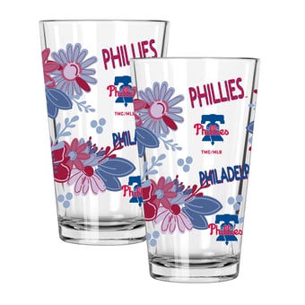 The Memory Company Philadelphia Phillies Flowers 16oz Pint Glass Two-Piece Set