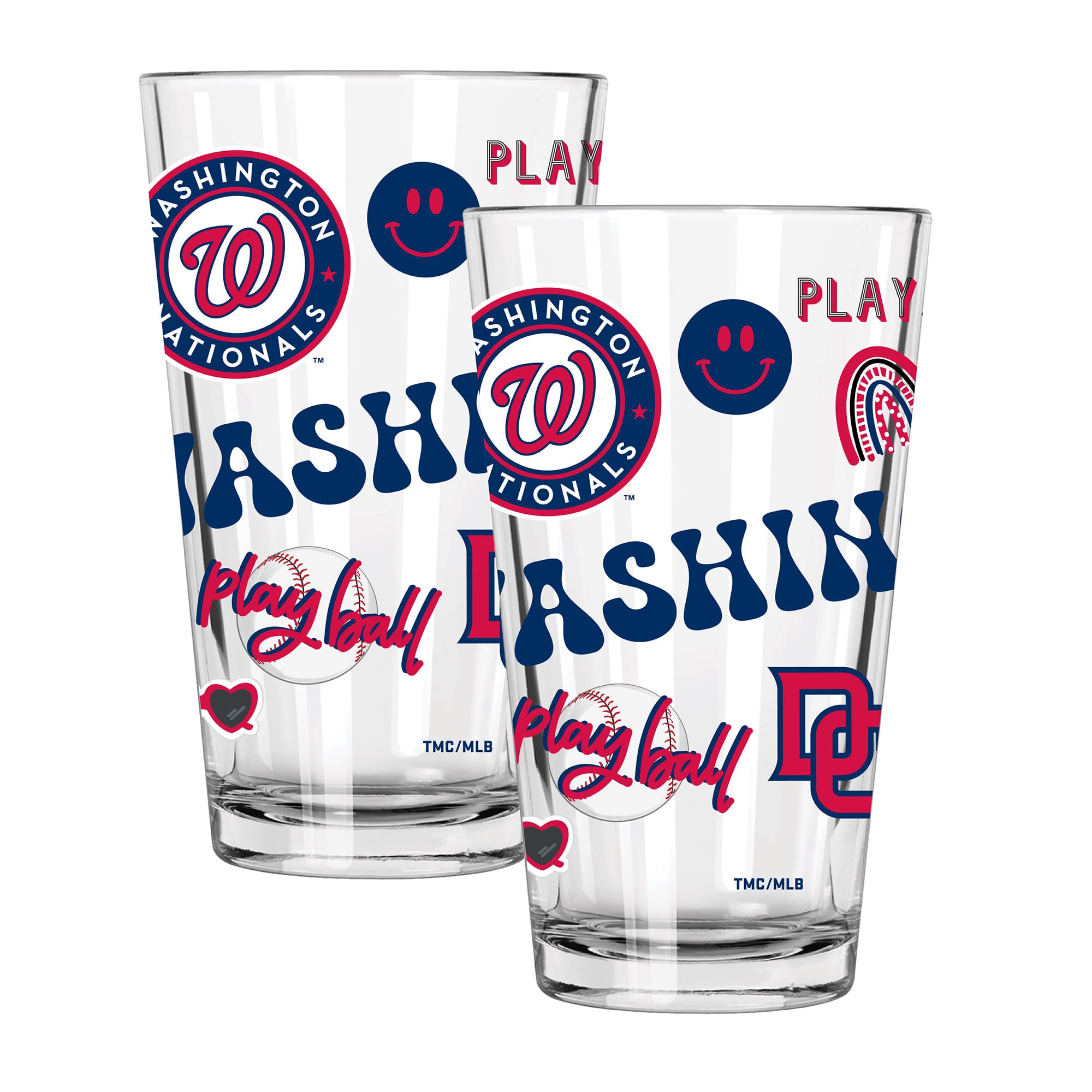The Memory Company Washington Nationals Loco 16oz Pint Glass Two-Piece Set