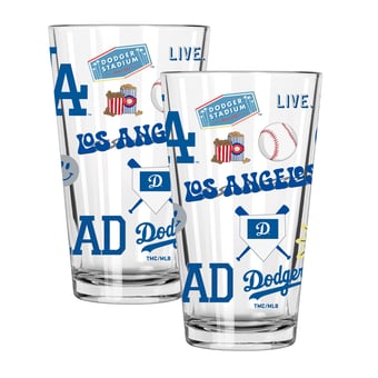 The Memory Company Los Angeles Dodgers Loco 16oz Pint Glass Two-Piece Set