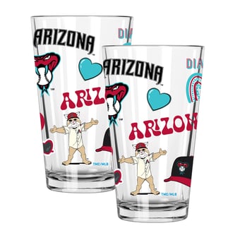 The Memory Company Arizona Diamondbacks Loco 16oz Pint Glass Two-Piece Set