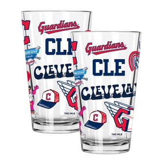 The Memory Company Cleveland Guardians Loco 16oz Pint Glass Two-Piece Set