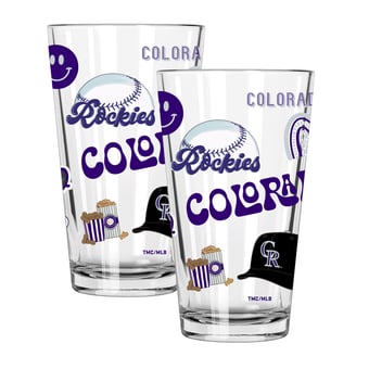 The Memory Company Colorado Rockies Loco 16oz Pint Glass Two-Piece Set
