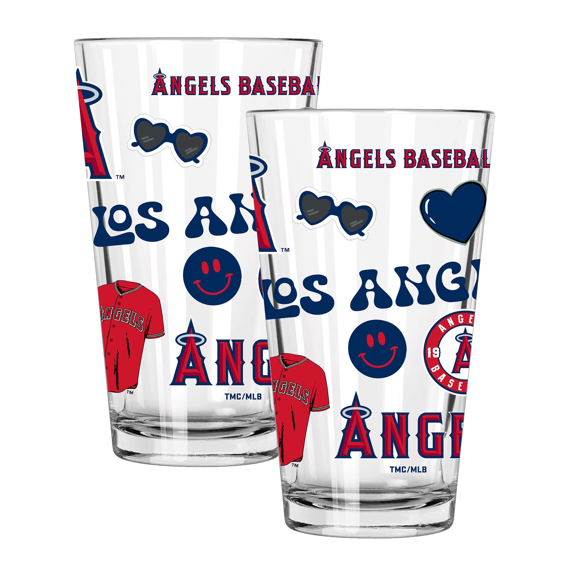 The Memory Company Los Angeles Angels Loco 16oz Pint Glass Two-Piece Set