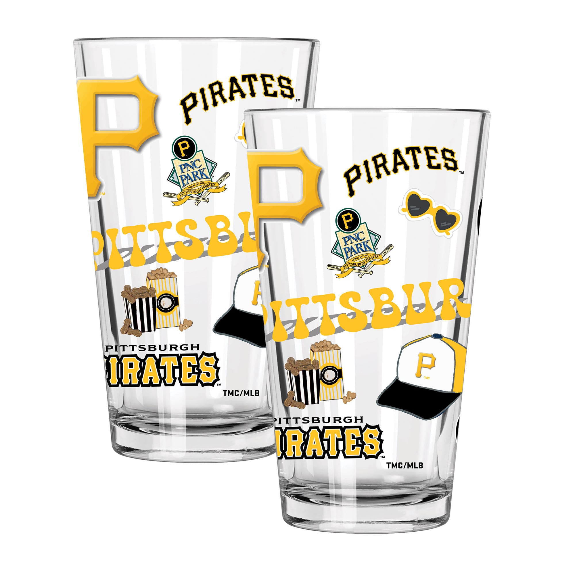 The Memory Company Pittsburgh Pirates Loco 16oz Pint Glass Two-Piece Set