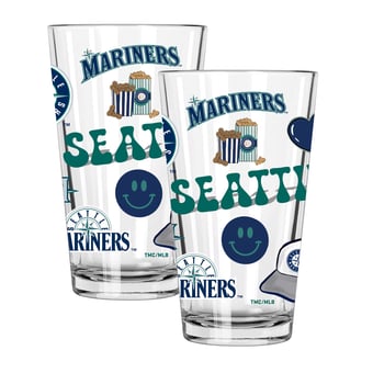 The Memory Company Seattle Mariners Loco 16oz Pint Glass Two-Piece Set