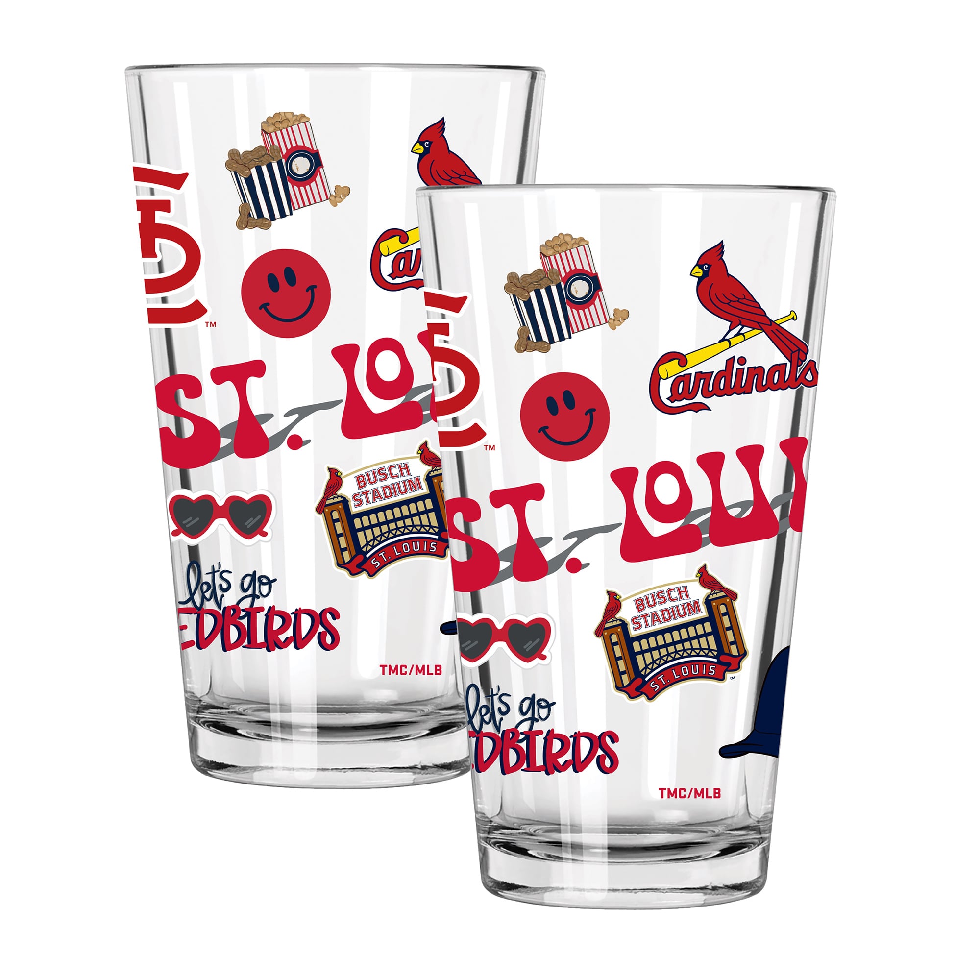 The Memory Company St. Louis Cardinals Loco 16oz Pint Glass Two-Piece Set
