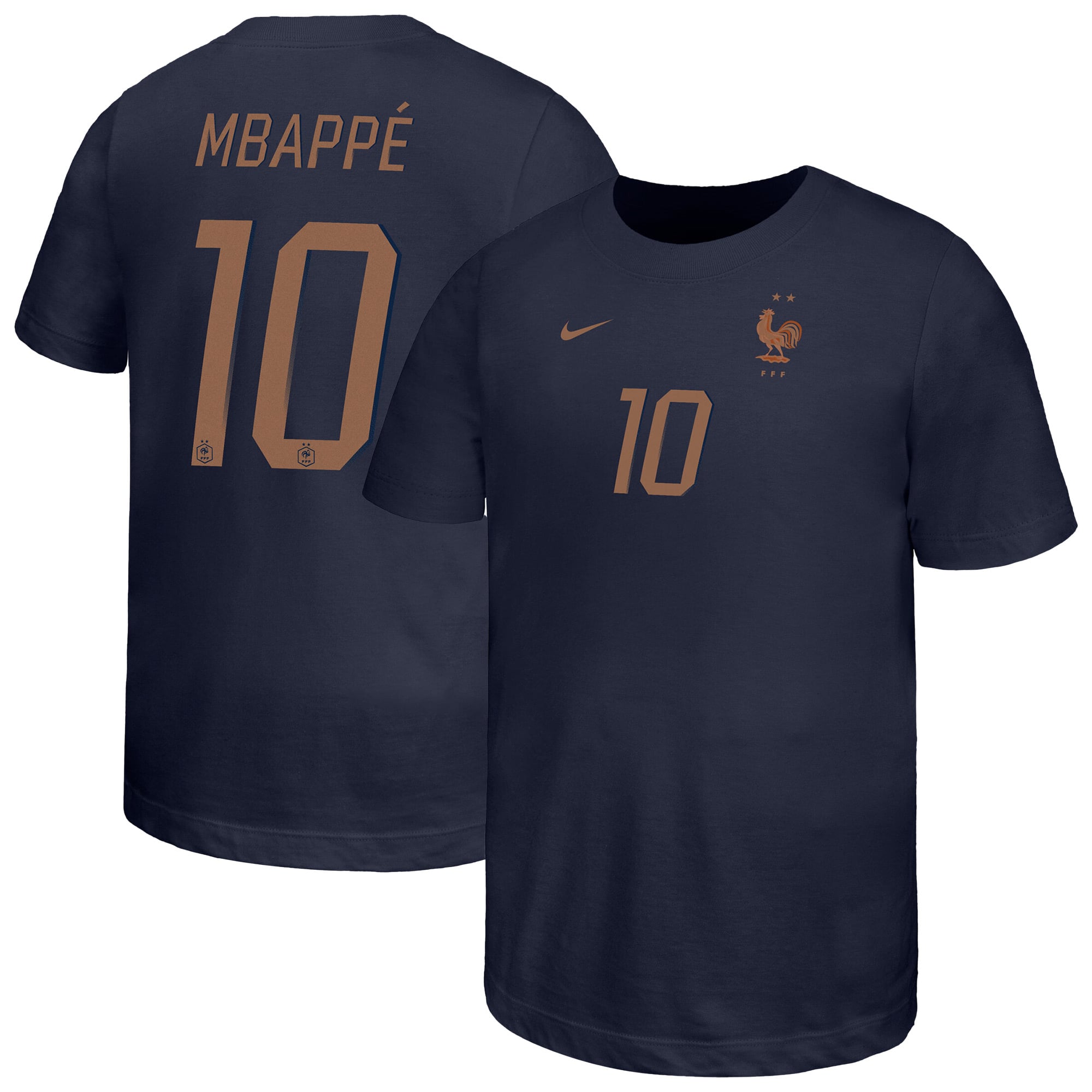 Youth Nike Kylian Mbappé Navy France National Team Name & Number T-Shirt