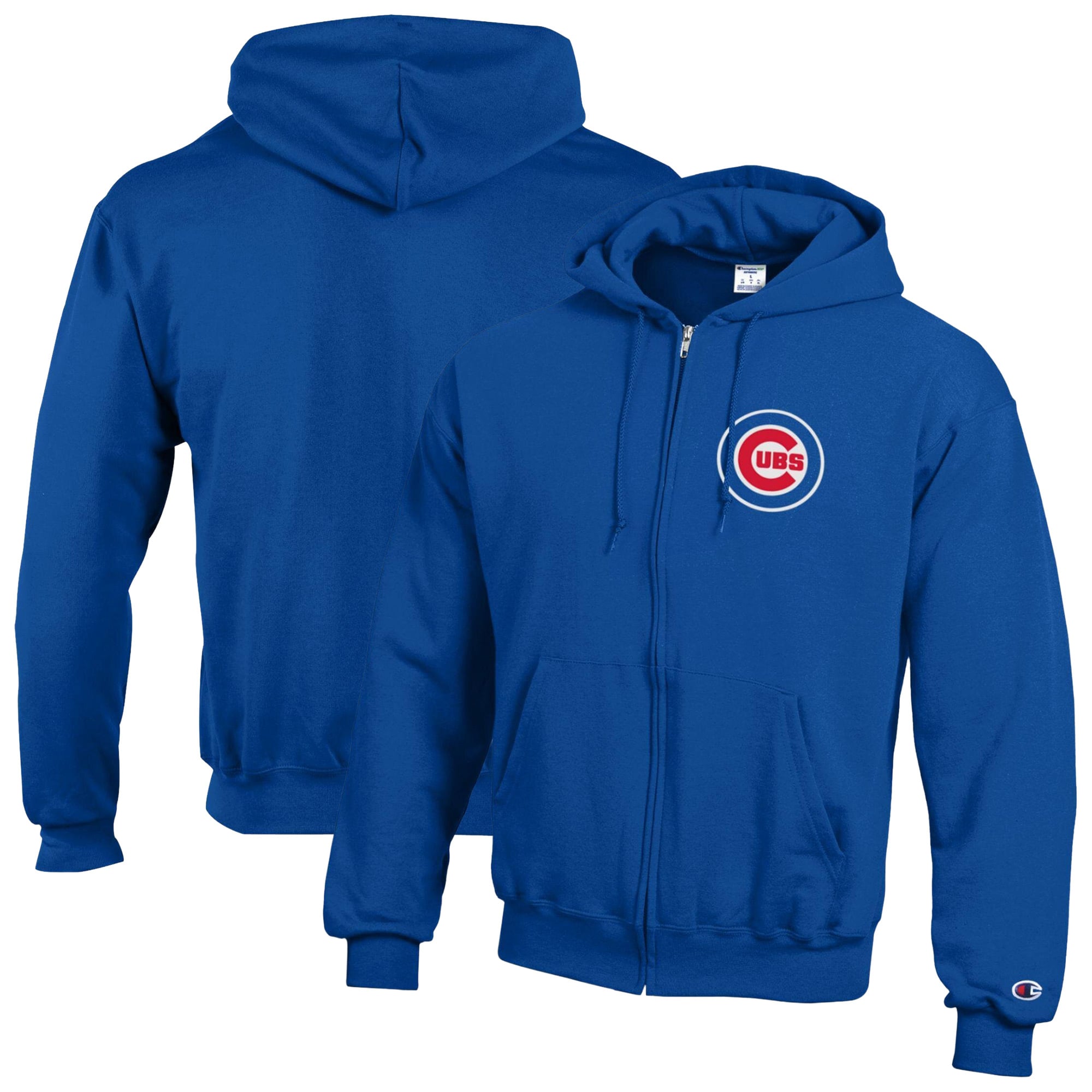 Men’s Champion Royal Chicago Cubs Powerblend Full-Zip Hoodie Men’s Champion Royal Chicago Cubs Powerblend Full-Zip Hoodie