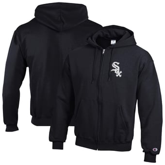 Men's Champion Black Chicago White Sox Powerblend Full-Zip Hoodie