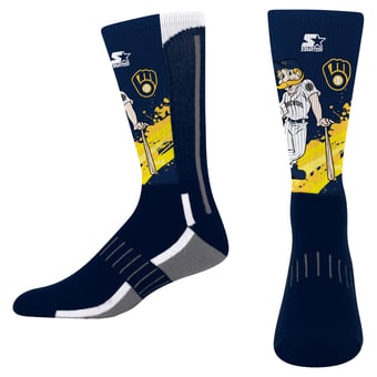 Youth Starter Navy Milwaukee Brewers Phenom Mascot Color Splash Crew Socks