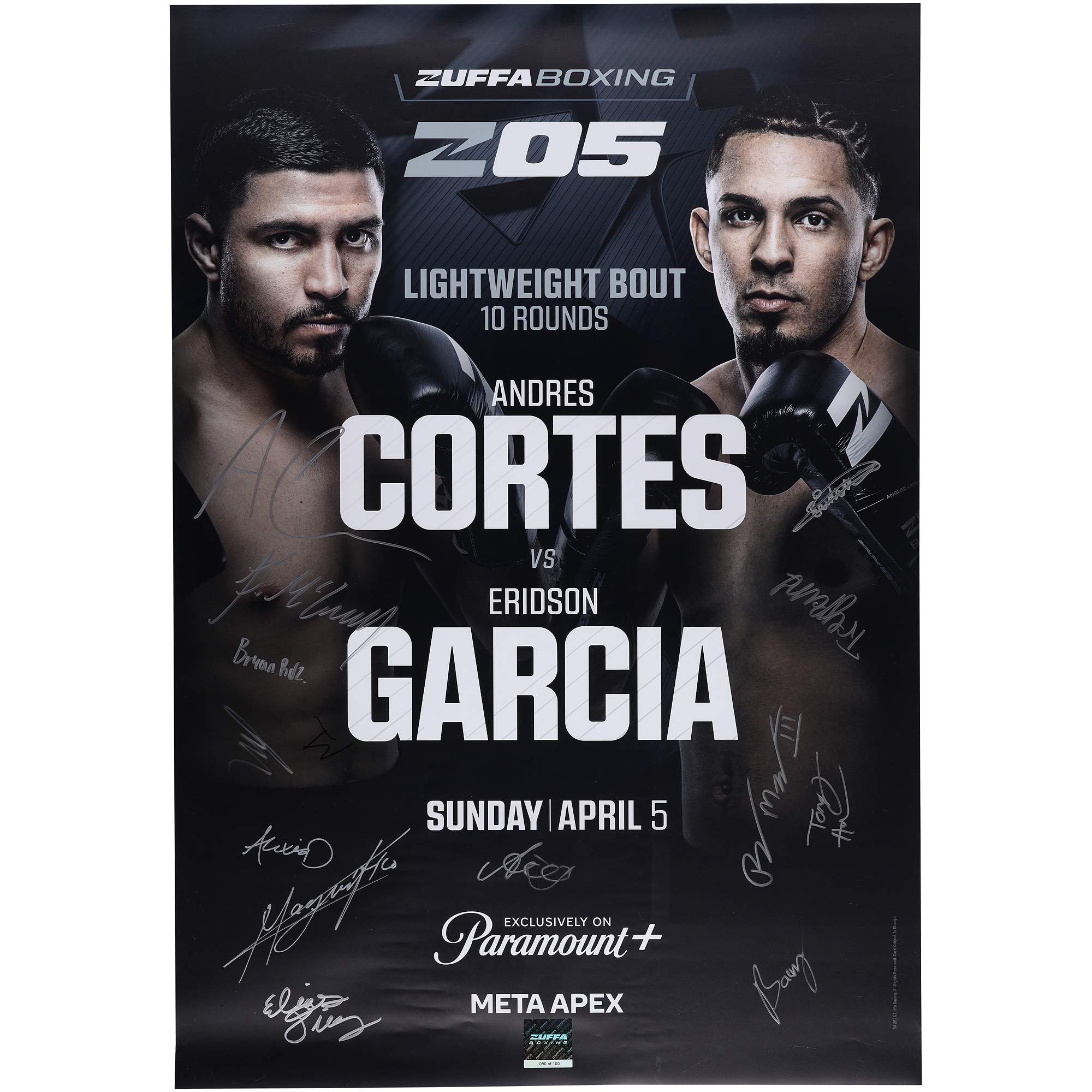 Zuffa Boxing 05 Autographed Fanatics Authentic 27" x 39" Fight Poster with 14 Signatures