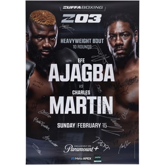Zuffa Boxing Autographed Fanatics Authentic 27" x 39" Fight Poster with 16 Signatures