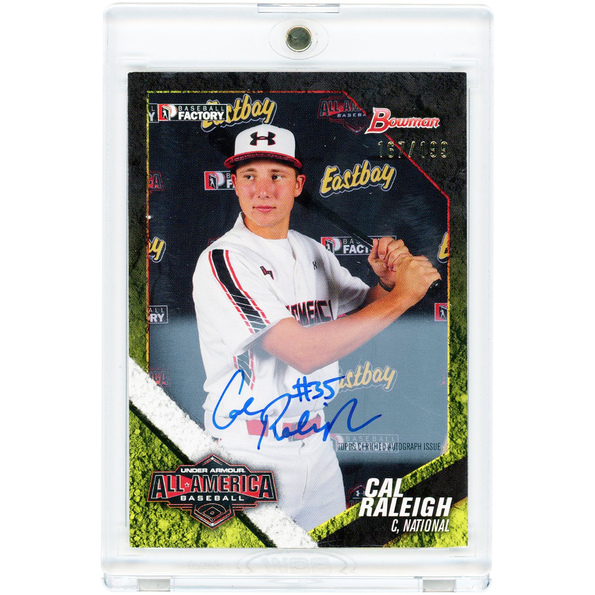 Cal Raleigh USA Baseball Autographed 2014 Bowman Under Armour All-America Baseball #UAN-11 #167/199 Card