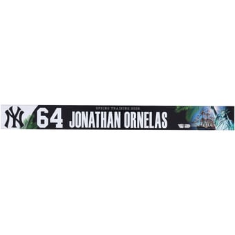 Jonathan Ornelas New York Yankees Player-Issued #64 Nameplate from 2026 MLB Spring Training
