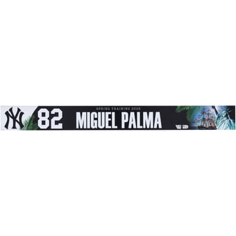 Miguel Palma New York Yankees Player-Issued #82 Nameplate from 2026 MLB Spring Training