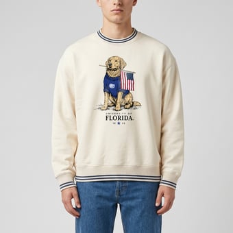 Unisex Uscape Apparel Cream Florida Gators Americana Good Boy Ribbed Premium Sweatshirt