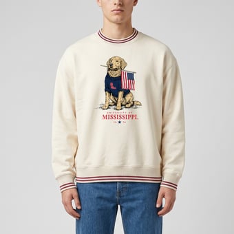 Unisex Uscape Apparel Cream Ole Miss Rebels Americana Good Boy Ribbed Premium Sweatshirt