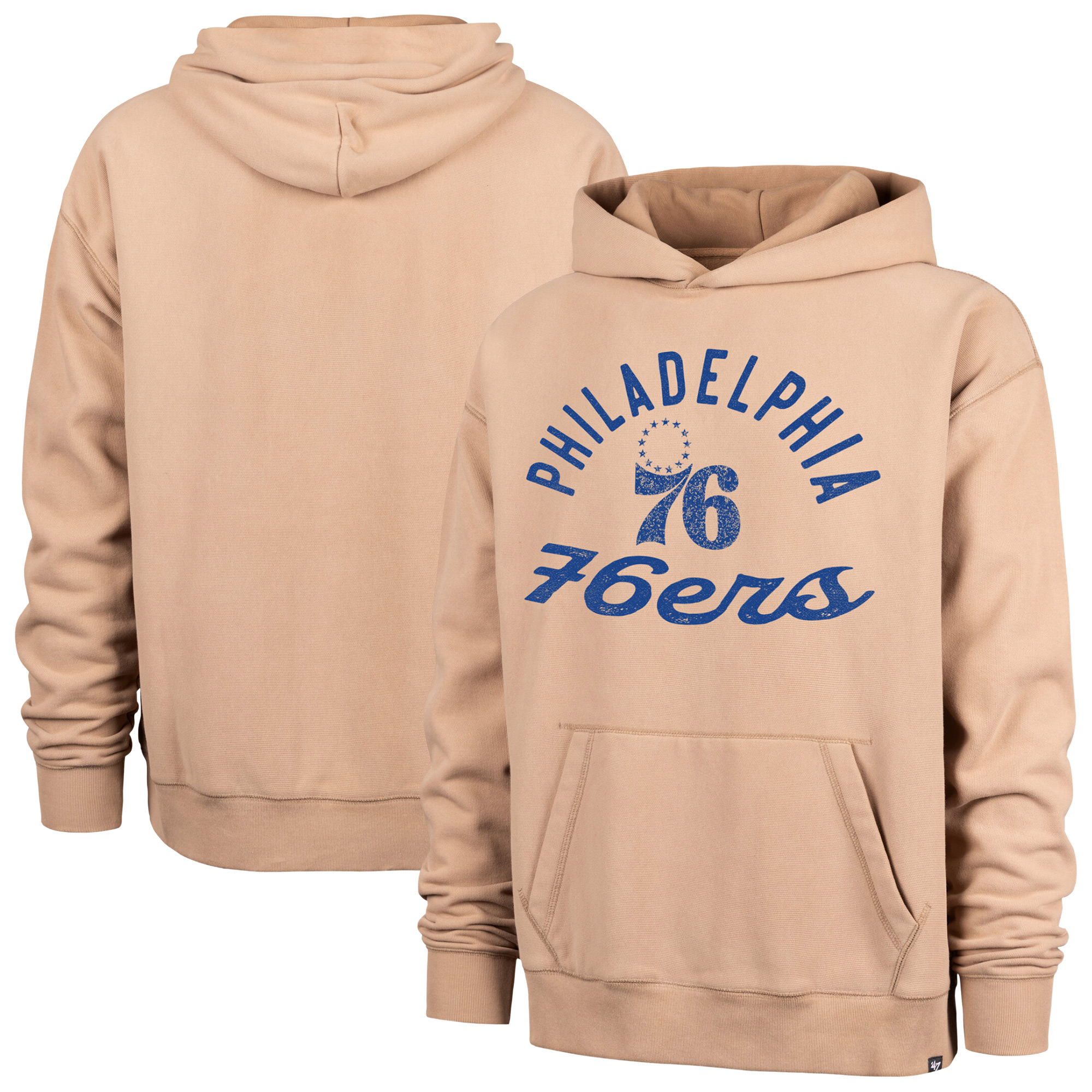 Men's '47 Khaki Philadelphia 76ers Dusted Bowline River Hoodie
