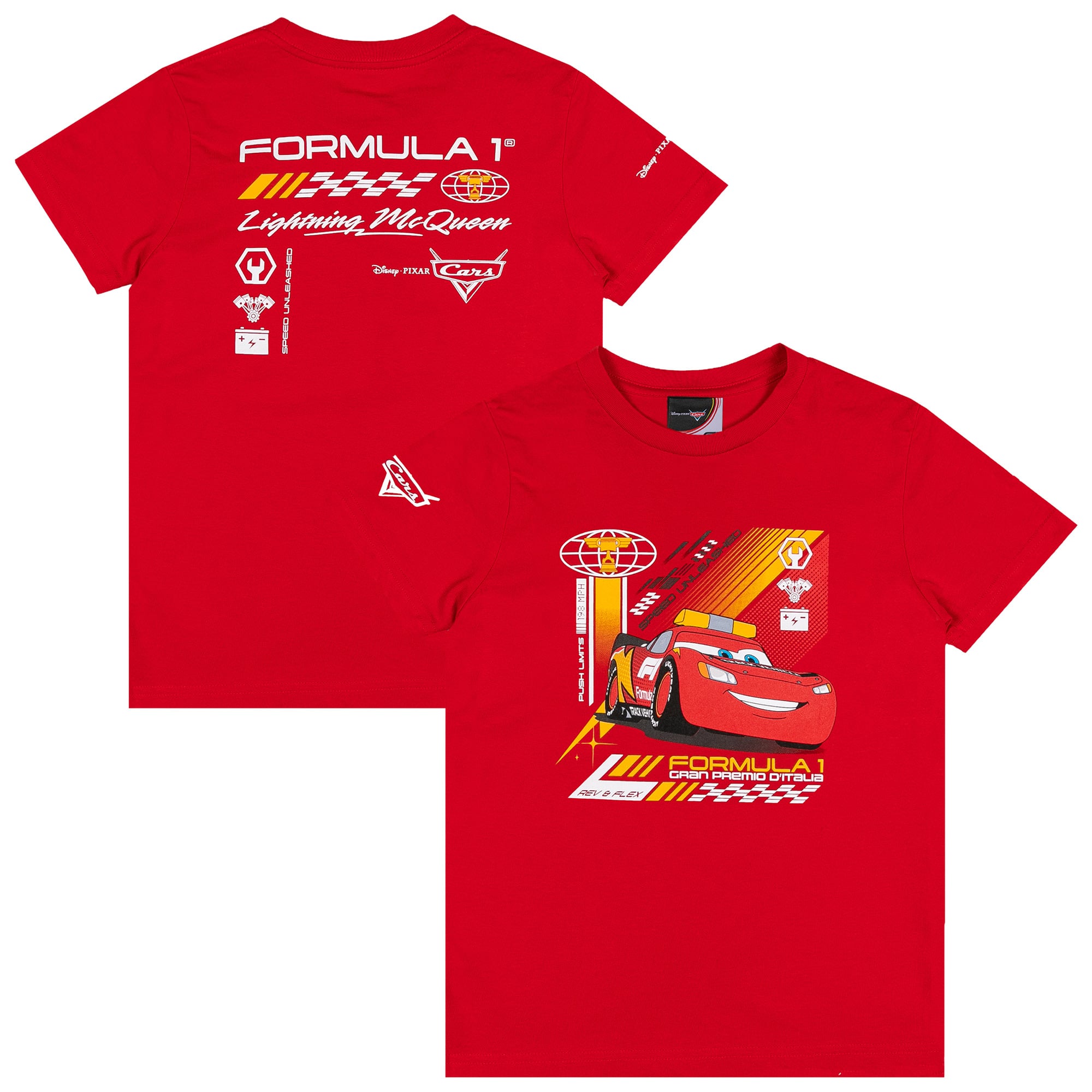 Formula 1 X Disney Monza 2026 Cars Lightning McQueen T-Shirt - Red - Kids