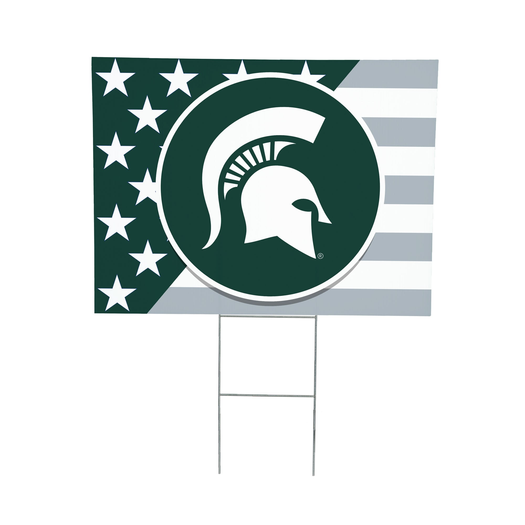 Michigan State Spartans 18" x 24" Patriotic Americana Stars & Stripes Flag Outdoor Yard Sign