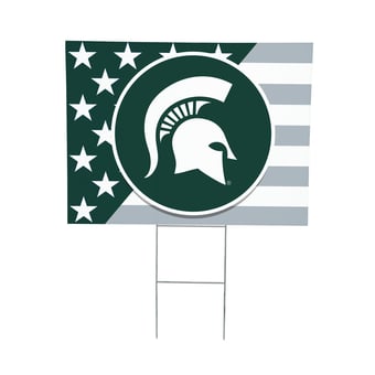 Michigan State Spartans 18" x 24" Patriotic Americana Stars & Stripes Flag Outdoor Yard Sign
