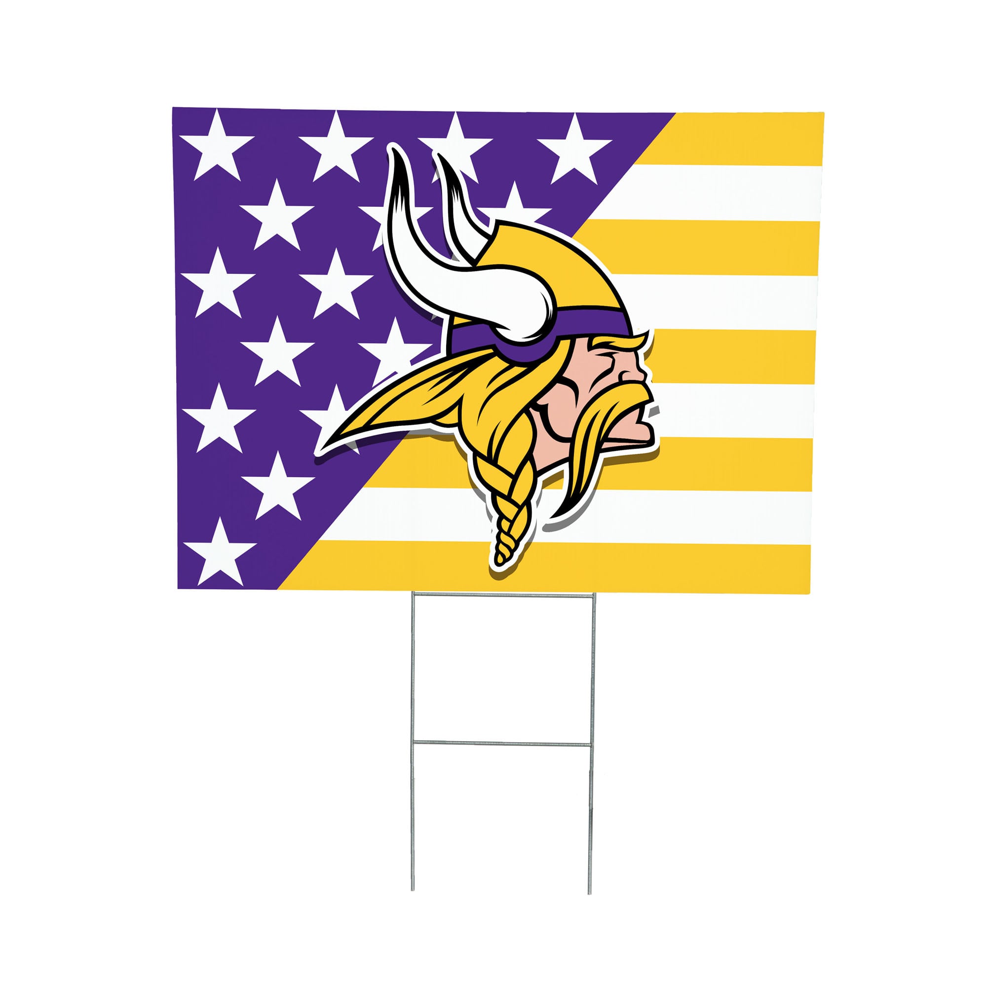 Minnesota Vikings 18" x 24" Patriotic Americana Stars & Stripes Flag Outdoor Yard Sign