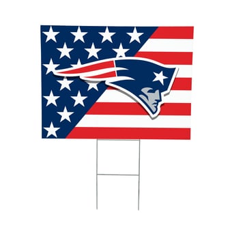 New England Patriots 18" x 24" Patriotic Americana Stars & Stripes Flag Outdoor Yard Sign