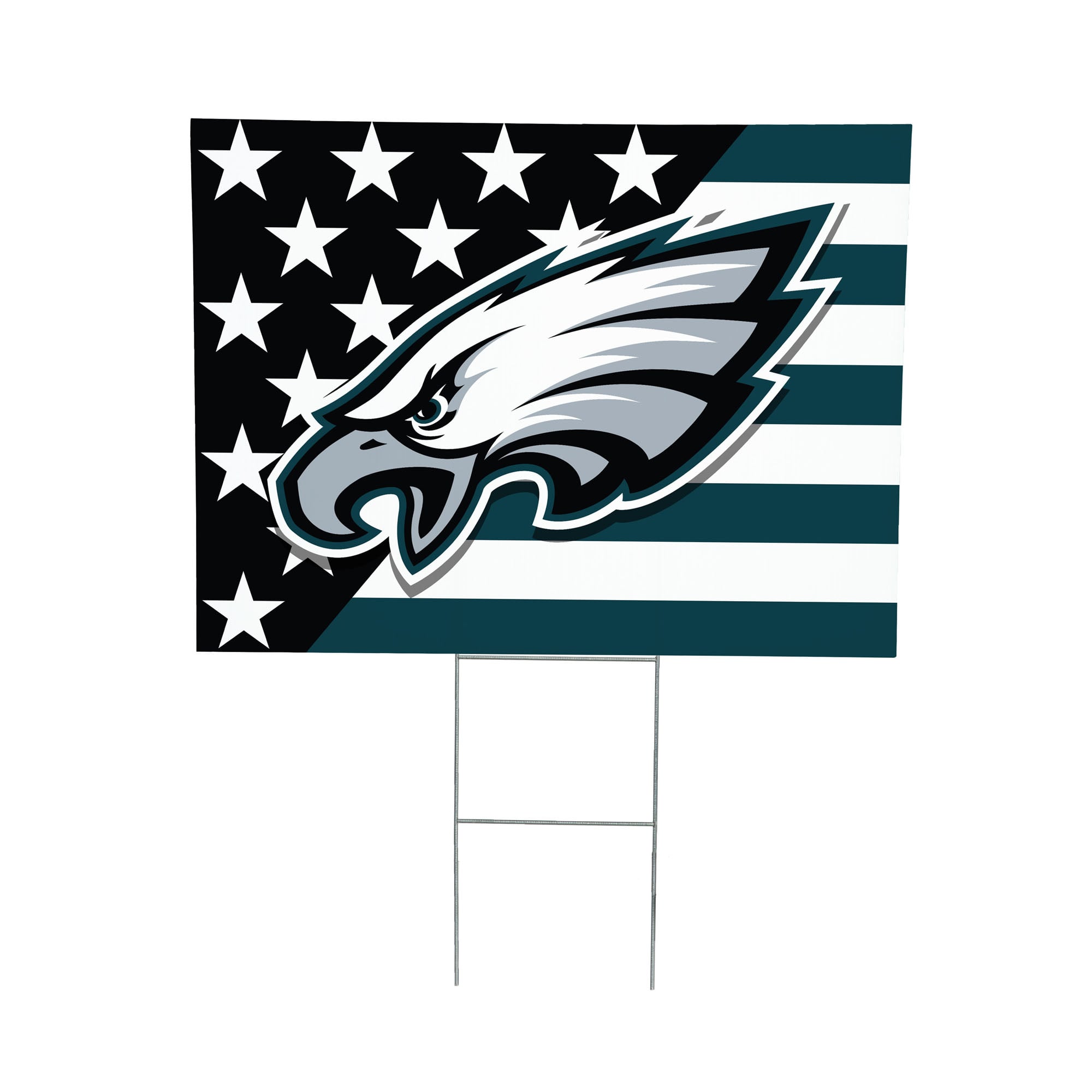 Philadelphia Eagles 18" x 24" Patriotic Americana Stars & Stripes Flag Outdoor Yard Sign