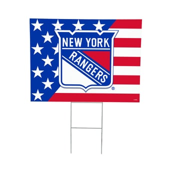 New York Rangers 18" x 24" Patriotic Americana Stars & Stripes Flag Outdoor Yard Sign