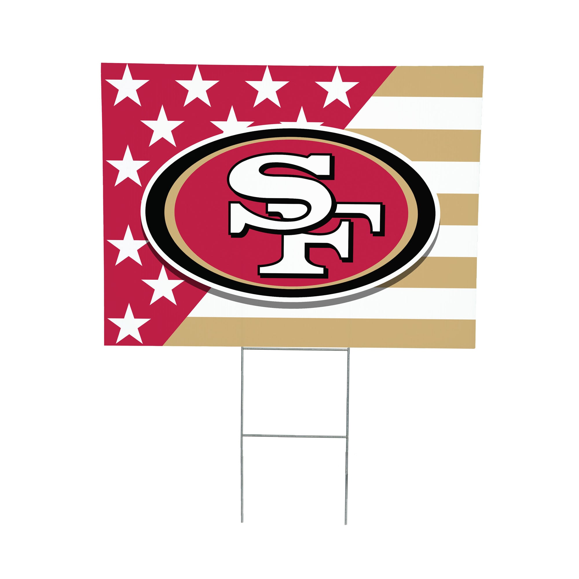 San Francisco 49ers 18" x 24" Patriotic Americana Stars & Stripes Flag Outdoor Yard Sign