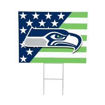 Seattle Seahawks 18" x 24" Patriotic Americana Stars & Stripes Flag Outdoor Yard Sign