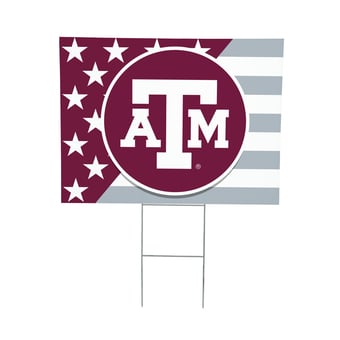 "Texas A&M Aggies 18"" x 24"" Patriotic Americana Stars & Stripes Flag Outdoor Yard Sign"