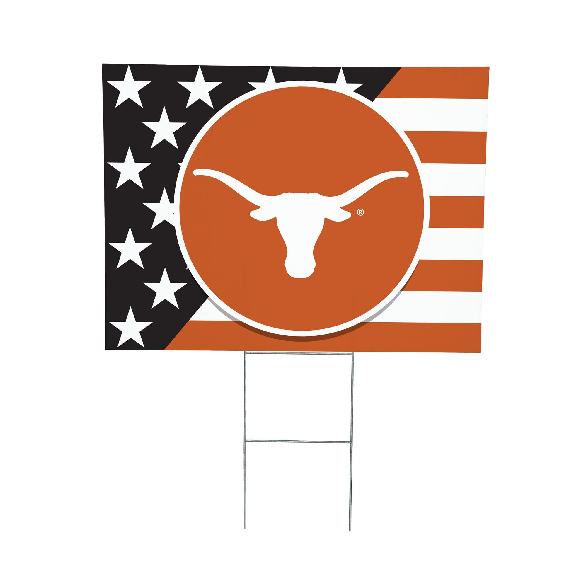 Texas Longhorns 18" x 24" Patriotic Americana Stars & Stripes Flag Outdoor Yard Sign