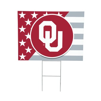Oklahoma Sooners 18" x 24" Patriotic Americana Stars & Stripes Flag Outdoor Yard Sign